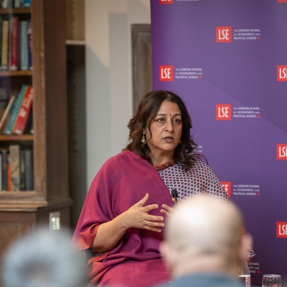 Safeena Husain speaking at LSE